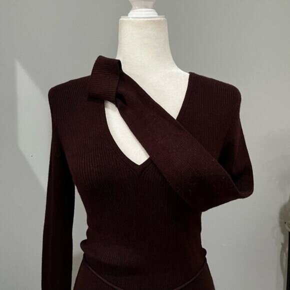 NEW BCBGMaxAzria Longline Ribbed Belted V Neck Fitted Layering Sweater S NWT - Picture 16 of 16